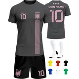 Deutschland Trikot Kinder Herren Damen WM 2026 Fussball Geschenke Jungen Coole Sachen für Jungs Fußball Trainingsanzug Tshirt EM Shirt geschenk junge 10 jahre Fußballtrikot Mädchen Set IIIII20Fo7IIIII - 134