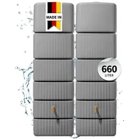 4rain Slim Wandtank Set 660 L, steingrau, 2X Slim