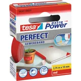 Tesa extra Power Perfect Gewebeband rot 19mm/2.75m, 1 Stück (56341-00031)