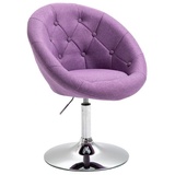 SVITA Havanna Cocktail-Sessel Lounge Clubsessel Drehsessel Retro Barhocker Stoff Lila