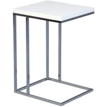 M2 Kollektion Beistelltisch Michi Chrom, Alu, Nickel, Stahl Weiß
