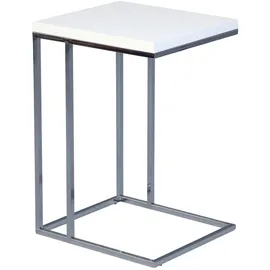 M2 Kollektion Beistelltisch Michi Chrom, Alu, Nickel, Stahl Weiß