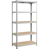 Songmics Lagerregal Metall 100 cm x 200 cm Silber
