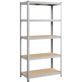 Songmics Lagerregal Metall 100 cm x 200 cm Silber