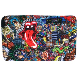 Sanilo Badteppich, rot, Polyester, mit Graffiti