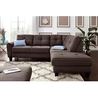 sit&more Ecksofa Varese L-Form, mit Federkern, wahlweise mit Bettfunktion und Stauraum braun