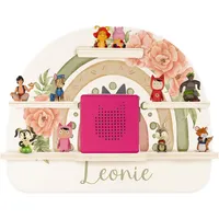 Kidsmood - Tonie Regal personalisiert mit Namen | Kinderzimmer Wandregal inkl. Metallplättchen für Tonie Figuren & Aussparung für Musikbox | Tonieregal für Mädchen & Jungen