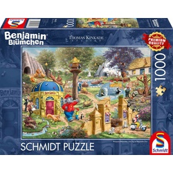 Schmidt Spiele Puzzle 1000 Teile Puzzle Kinkade Benjamin Blümchen Neustädter Zoo 58423, Puzzleteile