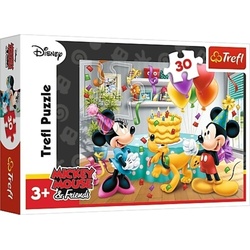 Trefl Puzzle Geburtstagsfeier Mickey & Minnie (Kinderpuzzle), 49 Puzzleteile