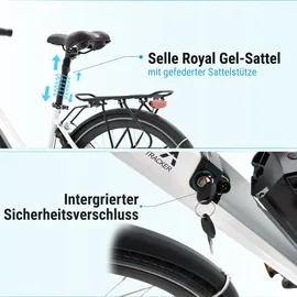 AsVIVA B15 City E-Bike 28 Zoll, B15_FBA 36V Trekkingrad Elektrofahrrad Pedelec weiß