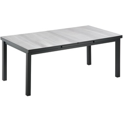 Auszugstisch Nancer - 180/240 x 100 cm, Keramik Holzoptik, Aluminium