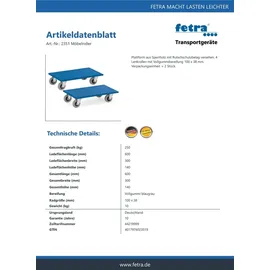 FETRA Möbelroller 250 kg