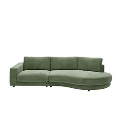 Jette Home Organisches Einzelsofa in Cord Sila ¦ grün ¦ Maße (cm): B: 330 H: 85 T: 166.0