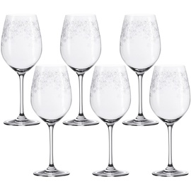 LEONARDO 6er Set, spülmaschinenfeste Wein-Gläser, Rotwein-Kelch mit gezogenem Stiel, Wein-Glas mit Gravur, 510 ml, 035300