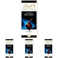 Lindt Excellence Feinherbe Schokolade, Feinherbe mit Meersalz, Intensiver Kakao Geschmack, Dunkle, 100 g (4er Pack)