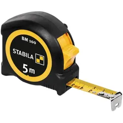 STABILA Taschenbandmaß BM 100 5m metrische Skala