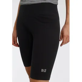 H.I.S. Radlerhose "Radlerhose", Damen, Gr. 38, N-Gr, schwarz, Obermaterial: 95% Baumwolle, 5% Elasthan, eng, Hosen Radlerhose, Breiter Komfortbund mit innenliegender Tasche für Sport und Freizeit, Topseller