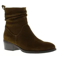 Hush Puppies Damenstiefel Knöchel Iris Stiefel Wildleder Zip Olivgrün UK Größe
