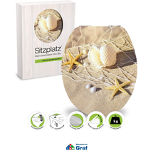 SANITOP-WINGENROTH WC-Sitz »High Gloss Strandperlen«, mit Holzkern, oval, mit Softclose-Funktion - beige