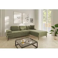 sit&more Ecksofa »Morris Jubi L-Form«, inkl. Armteilfunktion und 1 Zierkissen, wahlweise mit Bettfunktion, grün