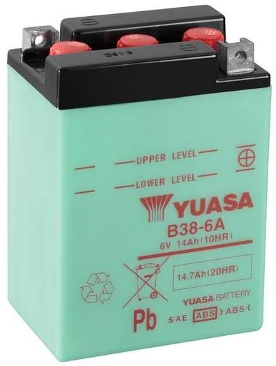 YUASA B38-6A Batterie ohne Säurepack