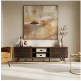Idimex RIAN Lowboard 175 x 50 x 38 cm Nussbaum Massivholz