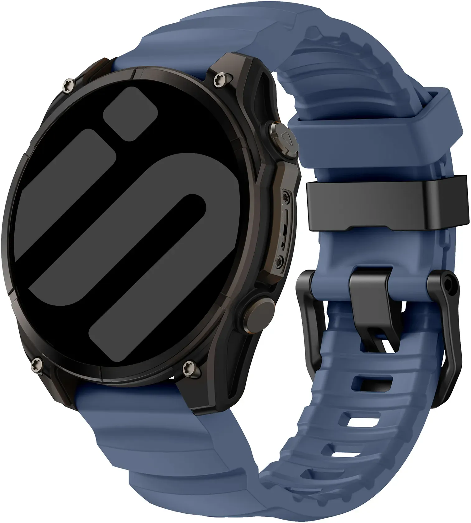 Strap-it Amazfit T-Rex Ultra 2 Armband Silikon für Amazfit T - Dunkelblau - Schnallenverschluss