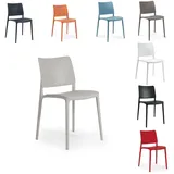 PAPATYA 1er-Set Kunststoffstuhl Joy-S Designstuhl mit Einer Belastbarkeit von 200 kg stapelbar, Terassenstuhl aus Kunststoff UV beständig, Leichter Stuhl Balkonstuhl (Hellgrau)