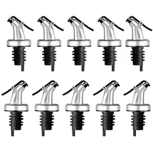 layba Flaschenausgießer Essig und Öl Ausgießer für Flaschen mit Verschlusskappe, Set, 10-St., 10 Flaschen Ausgießer silberfarben