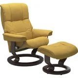 Stressless Stressless® Relaxsessel »Mayfair«, (Set, Relaxsessel mit Hocker), mit Classic Base, Gestell Braun, gelb