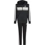 adidas Seasonal Essentials Tiberio 3-Streifen Fleece Trainingsanzug Black / White / Grey Two 164