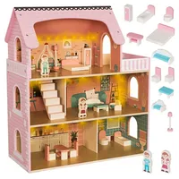Kruzzel Puppenhaus aus Holz XXL 70 cm mit LED-Beleuchtung