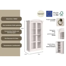 OTTO home Vitrine Anna 97 x 46 x 188 cm Weiß
