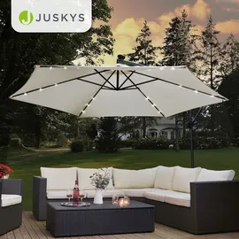 Juskys LED Ampelschirm Brazil Ø 350 cm Creme