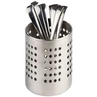 APS Besteckständer, Besteckbehälter, Ø 12 cm, Höhe 13,5 cm, Edelstahl matt poliert