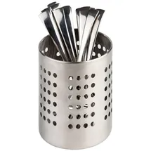 APS Besteckständer, Besteckbehälter, Ø 12 cm, Höhe 13,5 cm, Edelstahl matt poliert