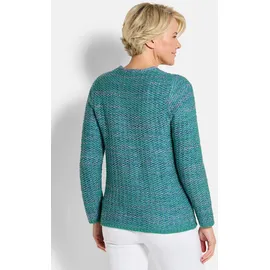GOLDNER Strickjacke Strukturjacke mit Rollband Blau 22