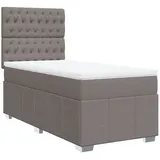 vidaXL Boxspringbett mit Matratze Taupe 100x200 cm Stoff