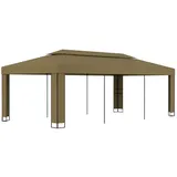 Pavillon mit Doppeldach 3x6 m Taupe 180 g/m2
