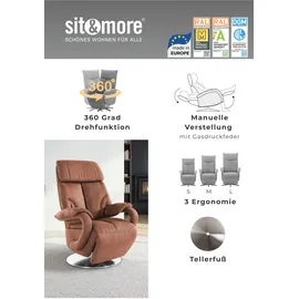 sit&more TV-Sessel Invito Kunstleder 80 x 113 x 80 cm Braun mit Motor und Aufstehhilfe