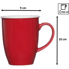Ritzenhoff & Breker Doppio Kaffeetasse 0,32 l Rot 4 St.