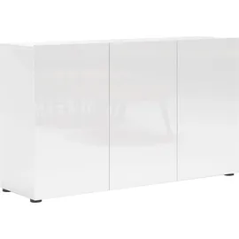 INOSIGN »MISTER, Sideboard,Kommode, Anrichte, Kredenz, mit 4 geräumigen Fächern« Kommode, komplett Hochglanz lackiert, Breite 135cm, weiß