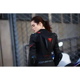 SHIMA Miura RS Damen 1-Teiler Motorrad Lederkombi, (Schwarz/Rot, 42
