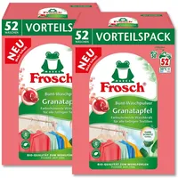 FROSCH Bunt-Waschpulver Granatapfel Doppelpack hohe Waschkraft bei farbigen Textilien Vorteilspack mit 104 Waschladungen für langanhaltende, intensive Farbe mit angenehmem Granatapfelduft