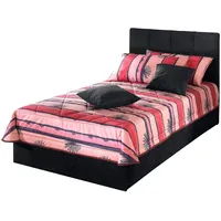 Westfalia Schlafkomfort Polsterbett, schwarz, B:132cm L:210cm, Bezug Bett: Microfaser