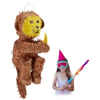 Relaxdays Piñata Affe Braun/Gelb