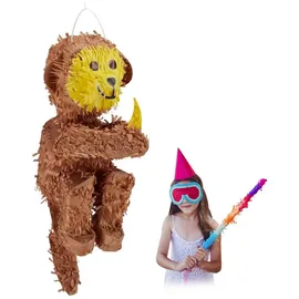Relaxdays Piñata Affe Braun/Gelb