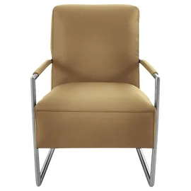 K+W Komfort & Wohnen Cocktailsessel 62 x 77 x 83 cm Gelb mit bezogenen Armlehnen
