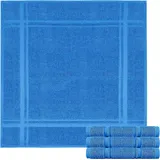 Lashuma Küchenhandtücher Frottee 50 x 50 cm, 4er Set, 100% Baumwolle, 450 g/m2, Capri Blau