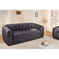 Riess-Ambiente 3-Sitzer Sofa BABYLON 200cm anthrazit Samt mit Ziersteppung